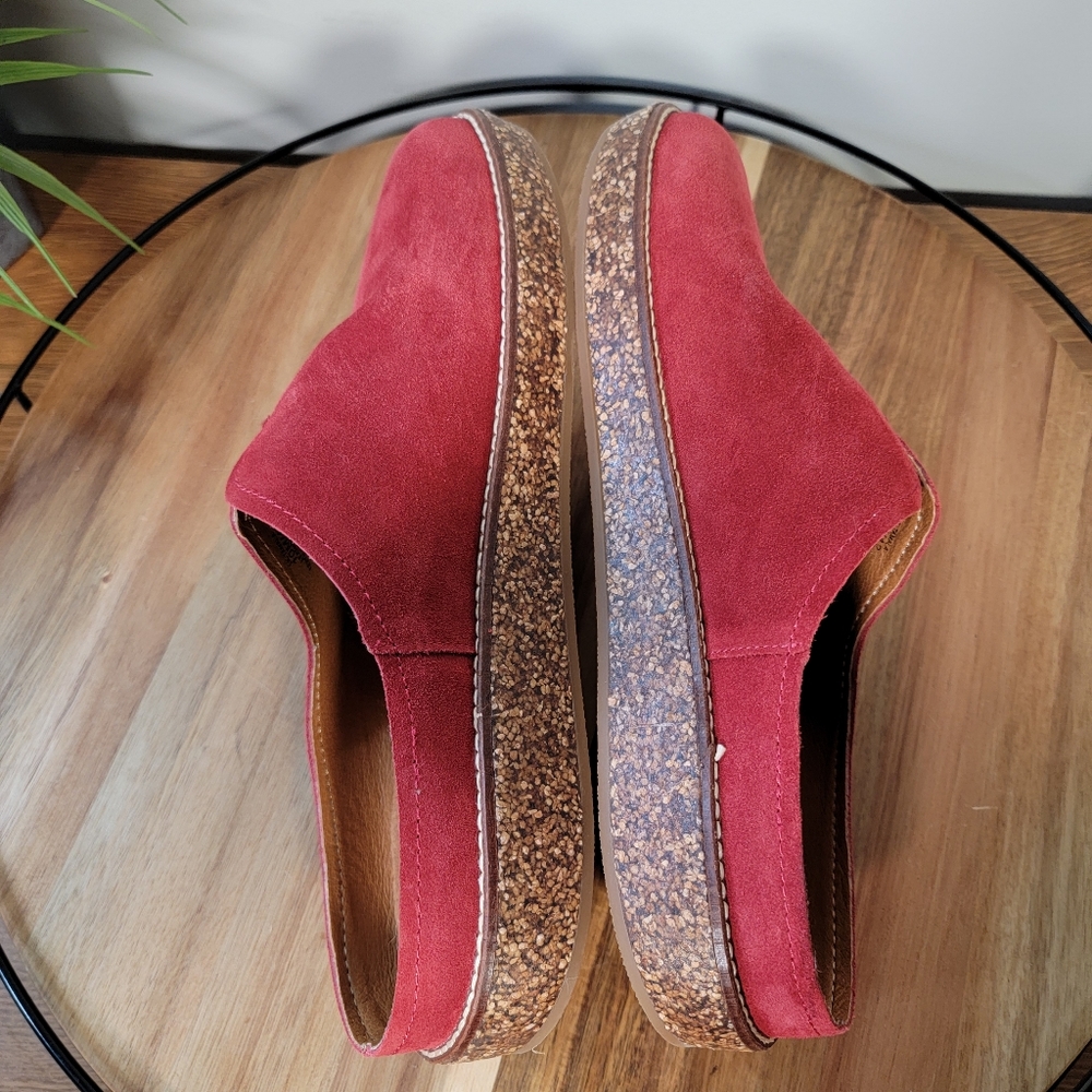 Lucky Brand | 12 Tamala Red Leather Clogs Mules Boho Comfy Casual - Picture 8 of 15